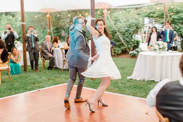 New Jersey Wedding - New Jersey home wedding - New Jersey tented wedding - New Jersey Jewish wedding - First Dance - bride and groom dancing