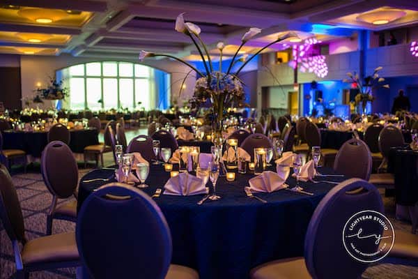 Hilton Penn's Landing wedding reception - navy blue wedding decor - Philadelphia wedding - Philadelphia multicultural wedding celebration