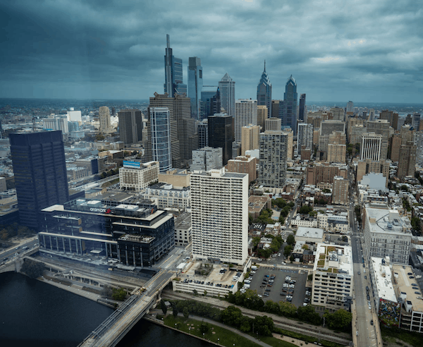 Philadelphia wedding. - whew of Philadelphia from the Cira Centre