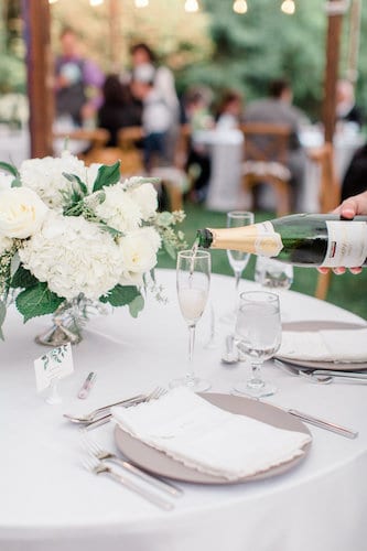Pouring chanplange for a wedding reception