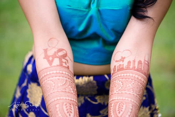 Indian brides henna reflecting Philadelphia and Nashville