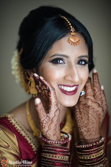 South Asian bride wearing beautiful jewelry