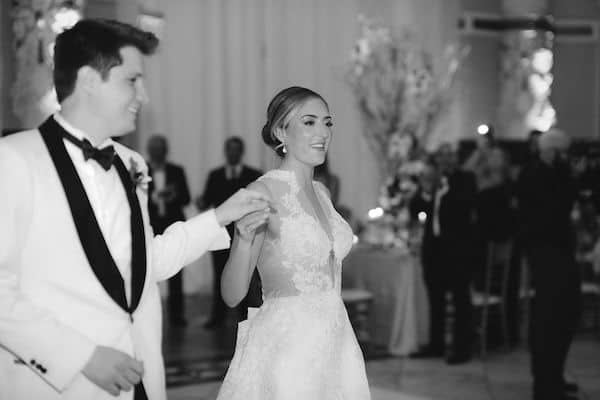 newlywed couple's first dance at their wedding at the Please Touch Museum