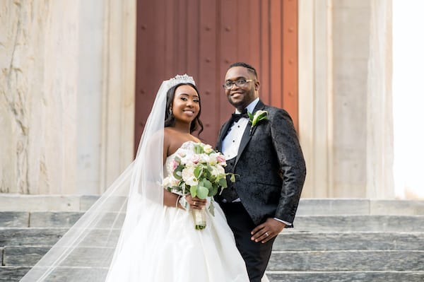 bride and groom's portraits in Old City Philadelphia