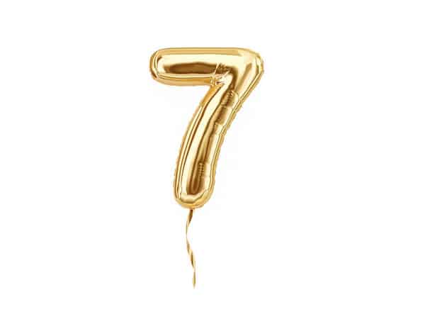 gold balloon celebrating the 7th anniversary of Elegant Events Planning and Design in Philadelphia