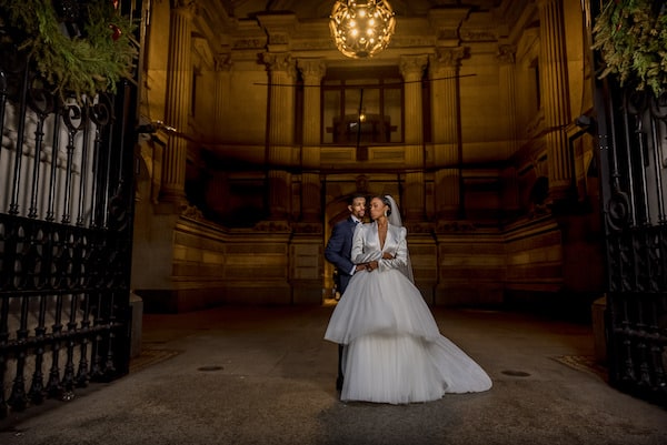 Philadelphia bride and groom at City Hall