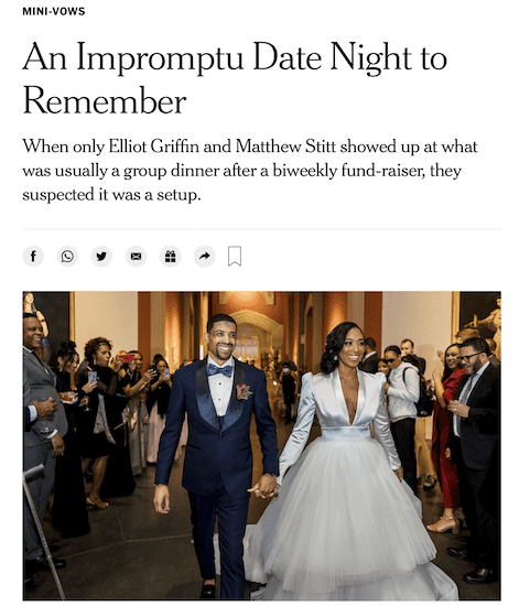 Philadelphia bride and groom featured in New York Times