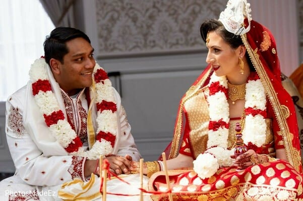 South jersey bride and groom during thier Hindu weding ceremony