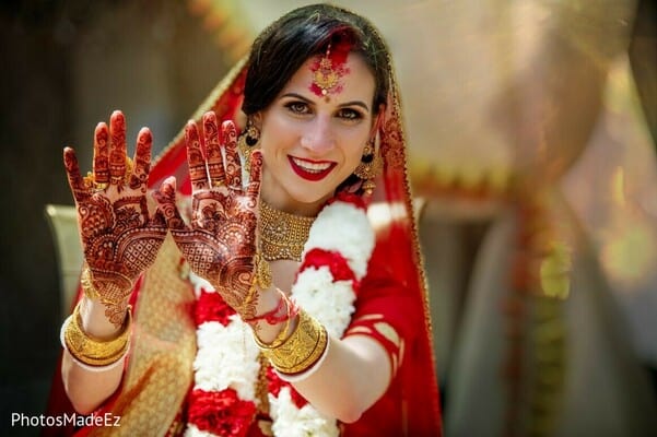 South jersey bride in traditional Indian wedding attire