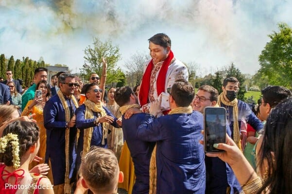 South Jersey groom arriving at his baraat