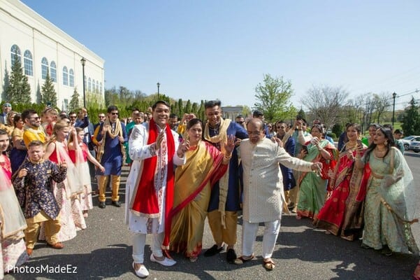 South Jersey groom escorted to his HIndu wedding ceremony by family members