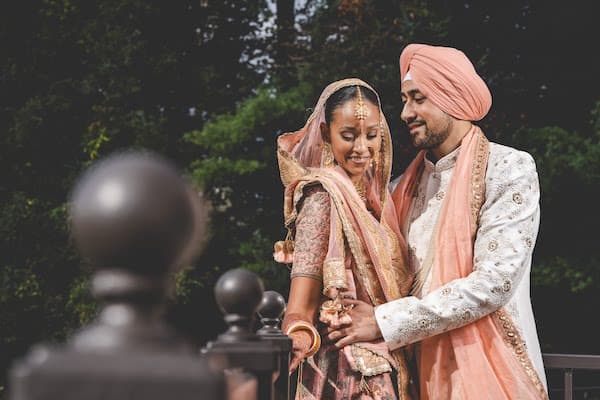 New Jersey Sikh groom and his bride on their wedding day