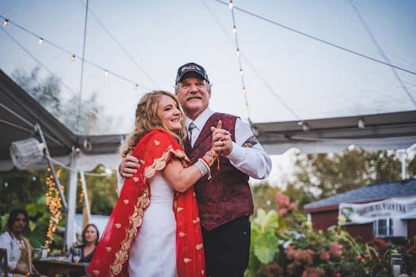 bride during her father daughter dance