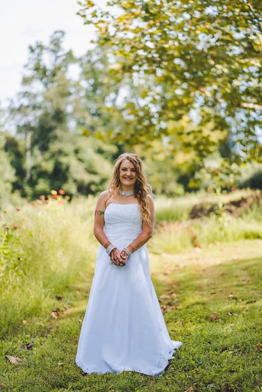 Bride waiting anxiously for her first look