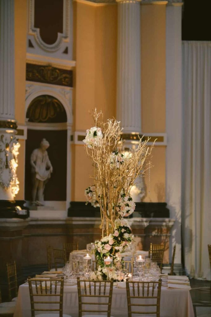 Wedding reception table at the Please Touch Museum