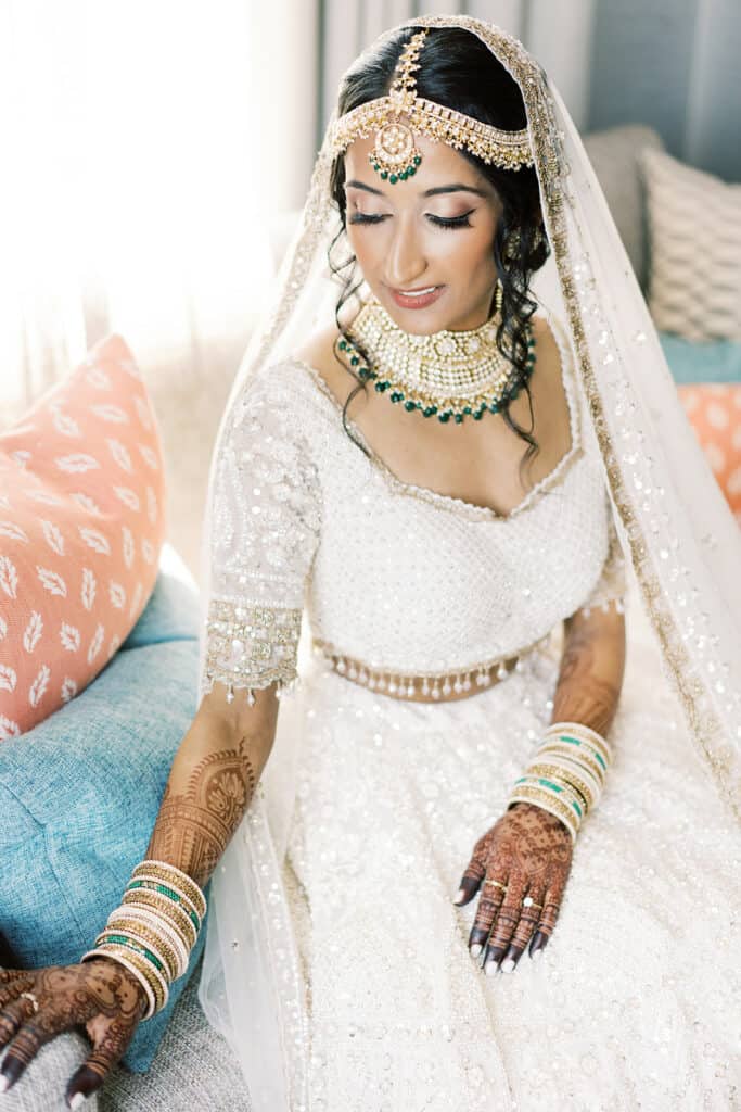 bride with henna tattoos