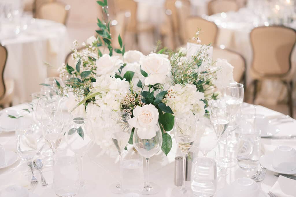 Franklin Institute Philadelphia wedding reception flowers