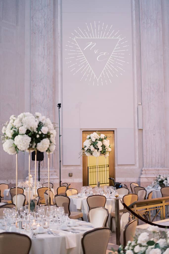 Franklin Institute Philadelphia wedding reception tables