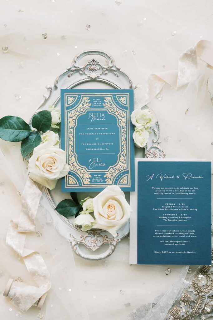 Franklin Institute Philadelphia wedding stationary