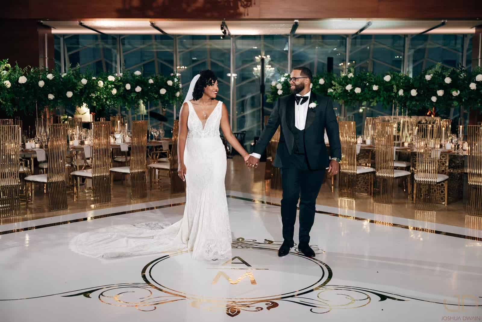 Bride and groom at their Kimmel Center wedding