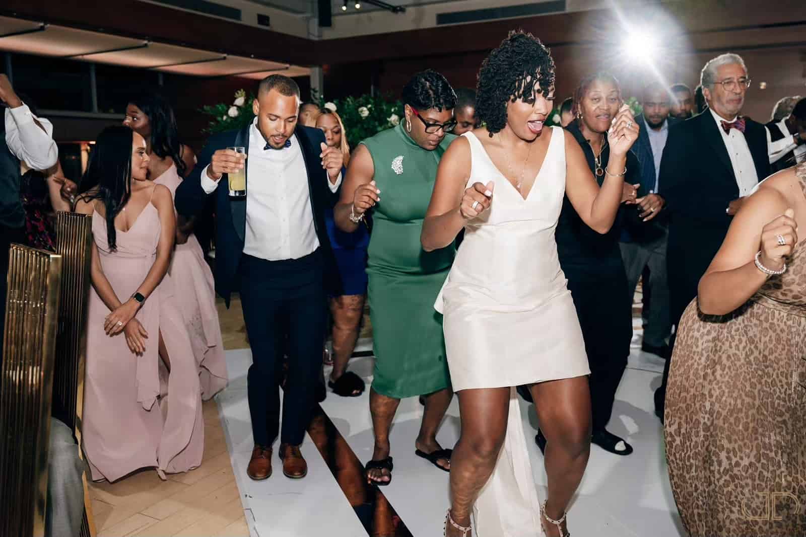 Bride dances at Kimmel Center wedding reception